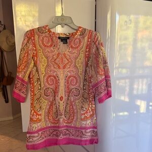 Colorful Paisley Tunic Top